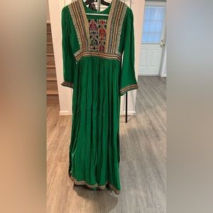 Afghan Green Maxi Dress (Medium)